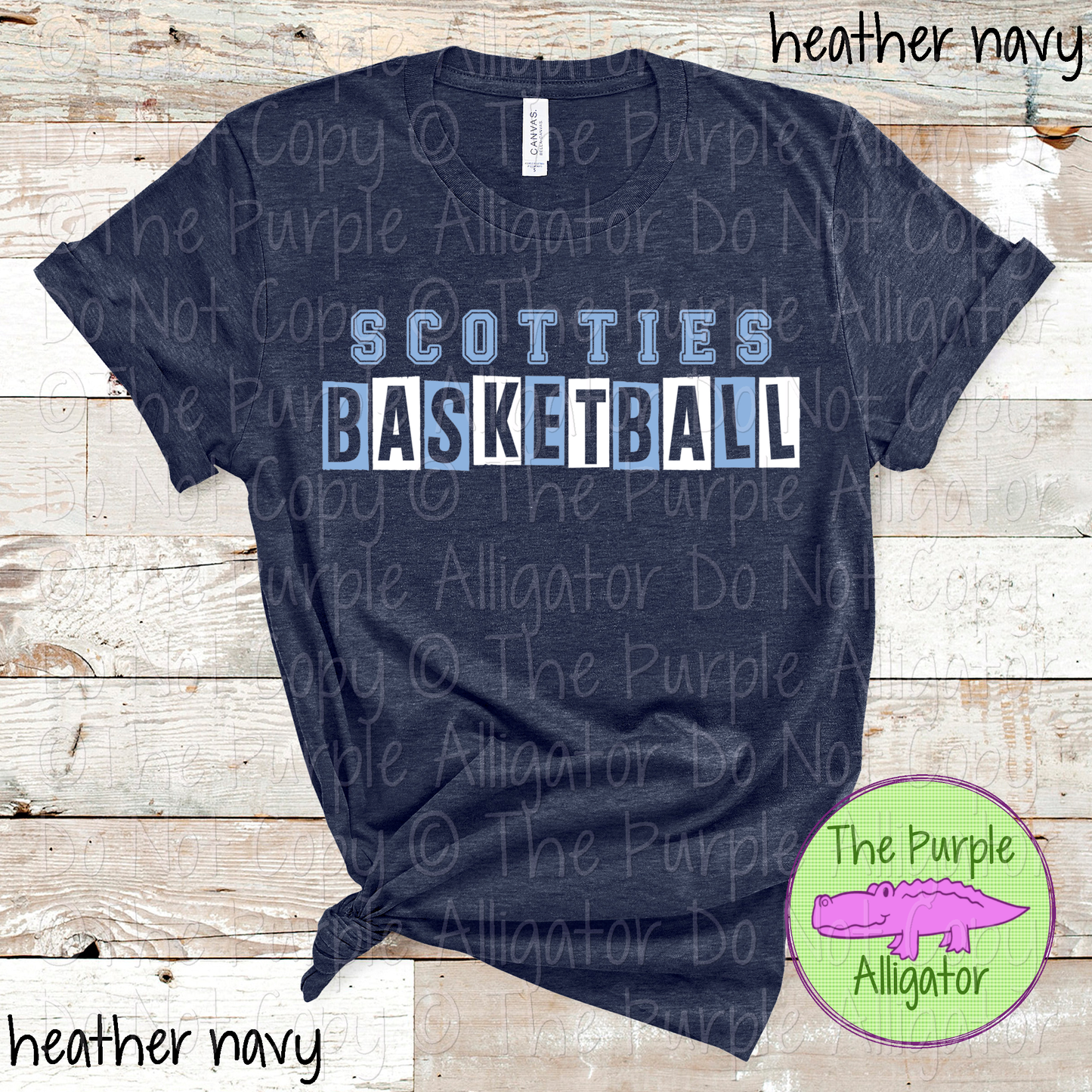 Scotties Basketball Halftime – Bold Two-Color Mascot Sports Spirit Wear Design - CHOOSE YOUR DESIGN COLORS - 0925 (d2f TPA)
