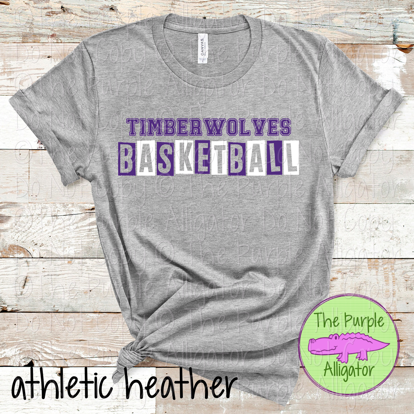 Timberwolves Basketball Halftime – Bold Two-Color Mascot Sports Spirit Wear Design - CHOOSE YOUR DESIGN COLORS - 0925 (d2f TPA)