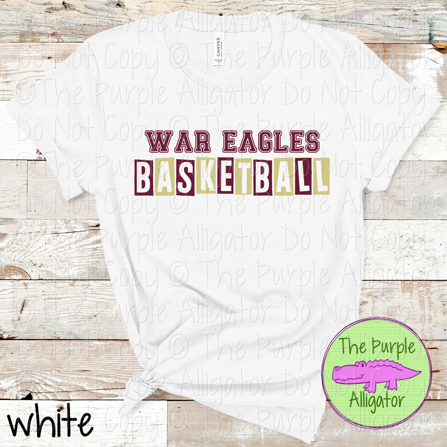 War Eagles Basketball Halftime – Bold Two-Color Mascot Sports Spirit Wear Design - CHOOSE YOUR DESIGN COLORS - 0925 (d2f TPA)