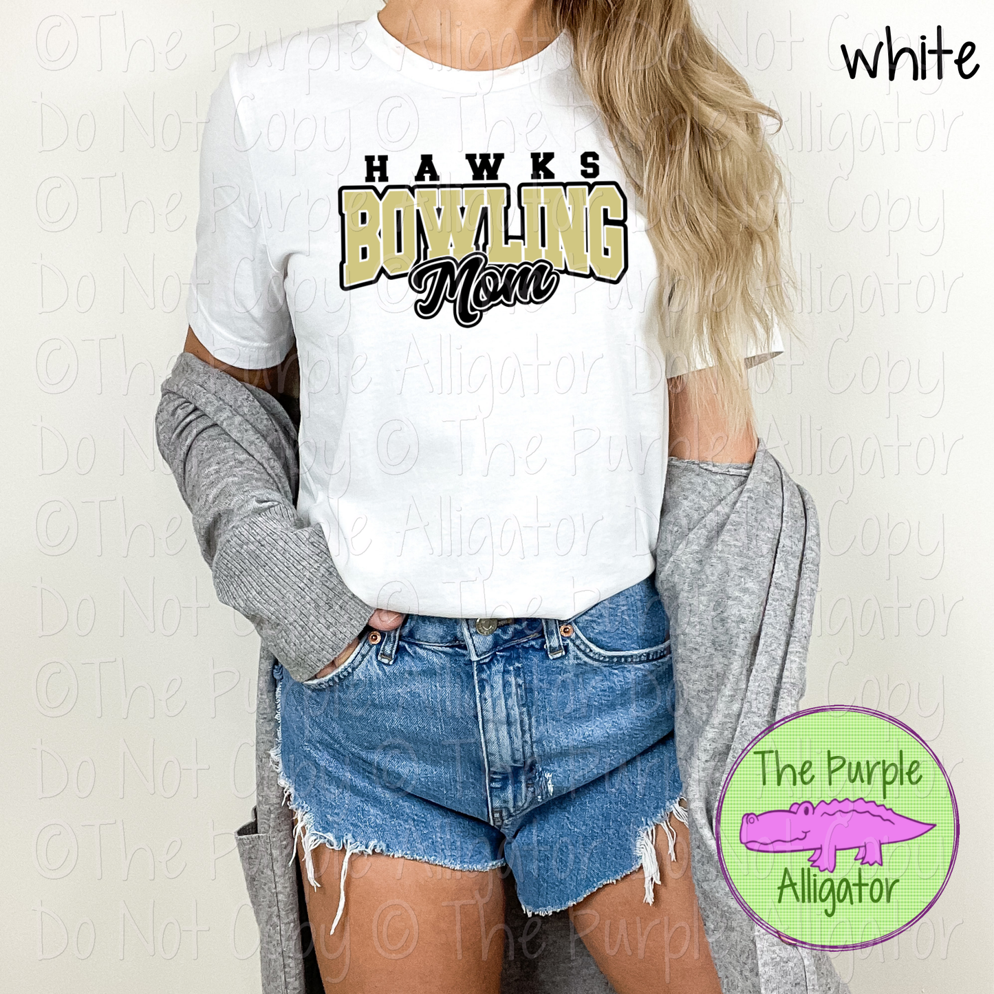 Hawks Bowling Mom Mascot School Spirit Wear Team Gear - CHOOSE YOUR DESIGN COLORS - 0425 (d2f TPA)