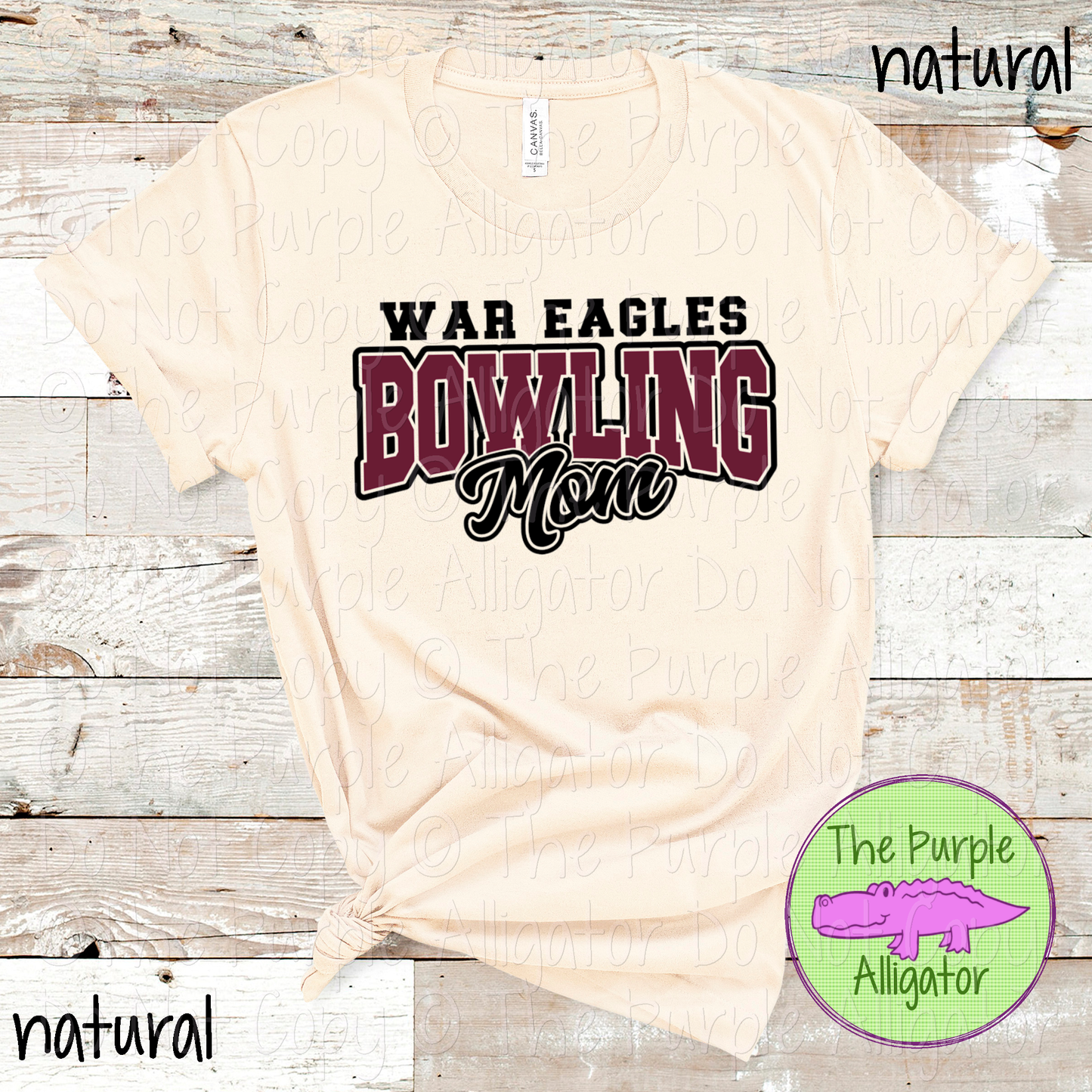 War Eagles Bowling Mom Mascot School Spirit Wear Team Gear - CHOOSE YOUR DESIGN COLORS - 0425 (d2f TPA)