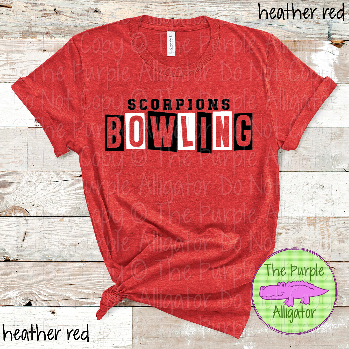 Scorpions Bowling Halftime Mascot School Spirit Wear Team Gear - CHOOSE YOUR DESIGN COLORS - 0525 (d2f TPA)