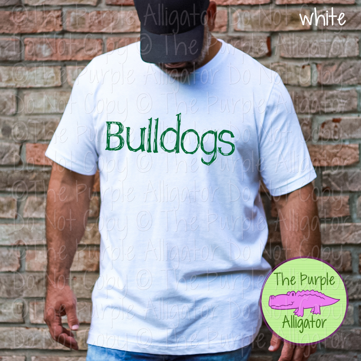 Bulldogs Distorted | Bold Brush Stroke Spirit Wear Design – Rough Distorted Mascot Style | CHOOSE YOUR TEXT COLOR - 0825 (d2f TPA)