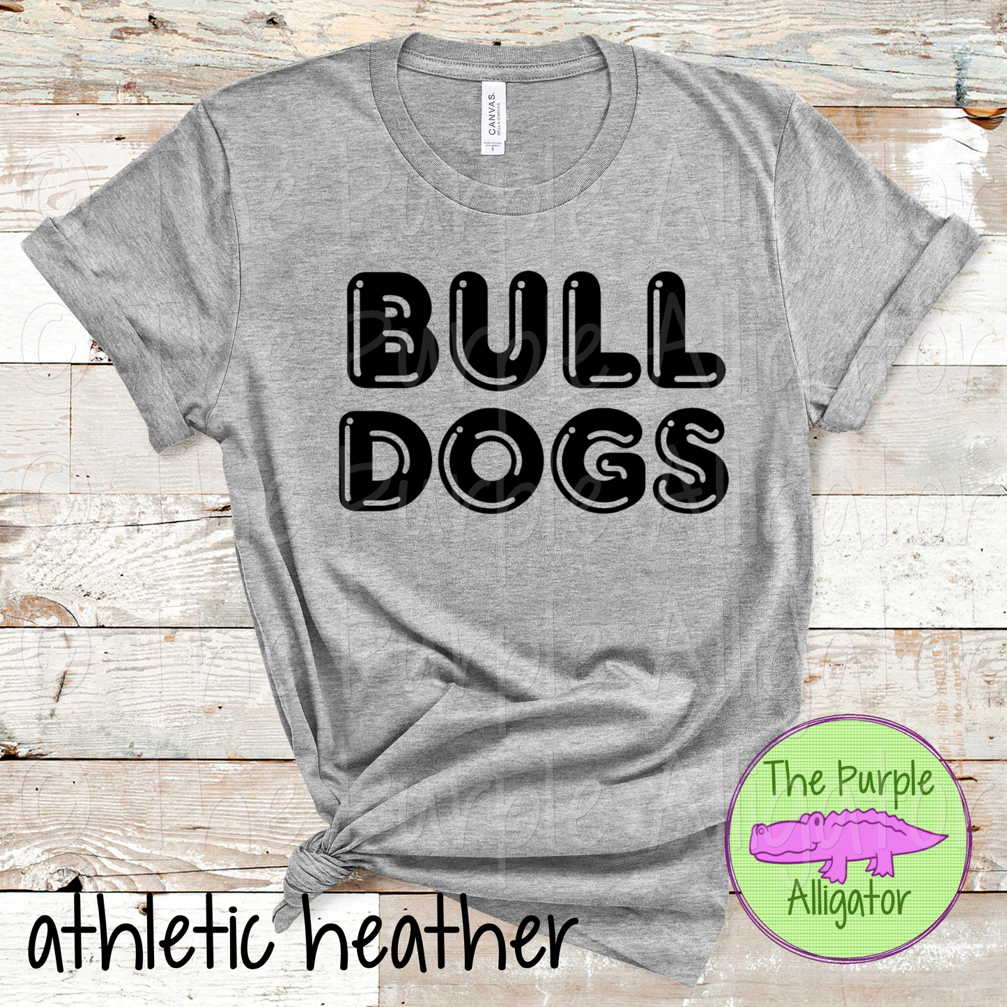 Bulldogs Bubble Frft Mascot School Spirit - CHOOSE YOUR TEXT COLOR (d2f TPA)