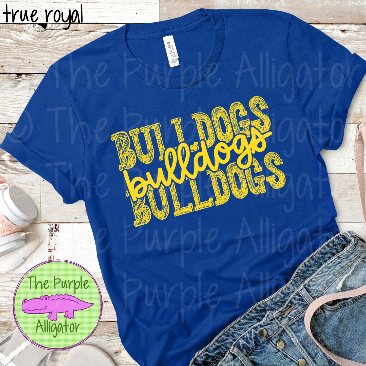 Bulldogs Messy Sketch Mascot School Spirit - CHOOSE YOUR DESIGN COLOR (d2f TPA)