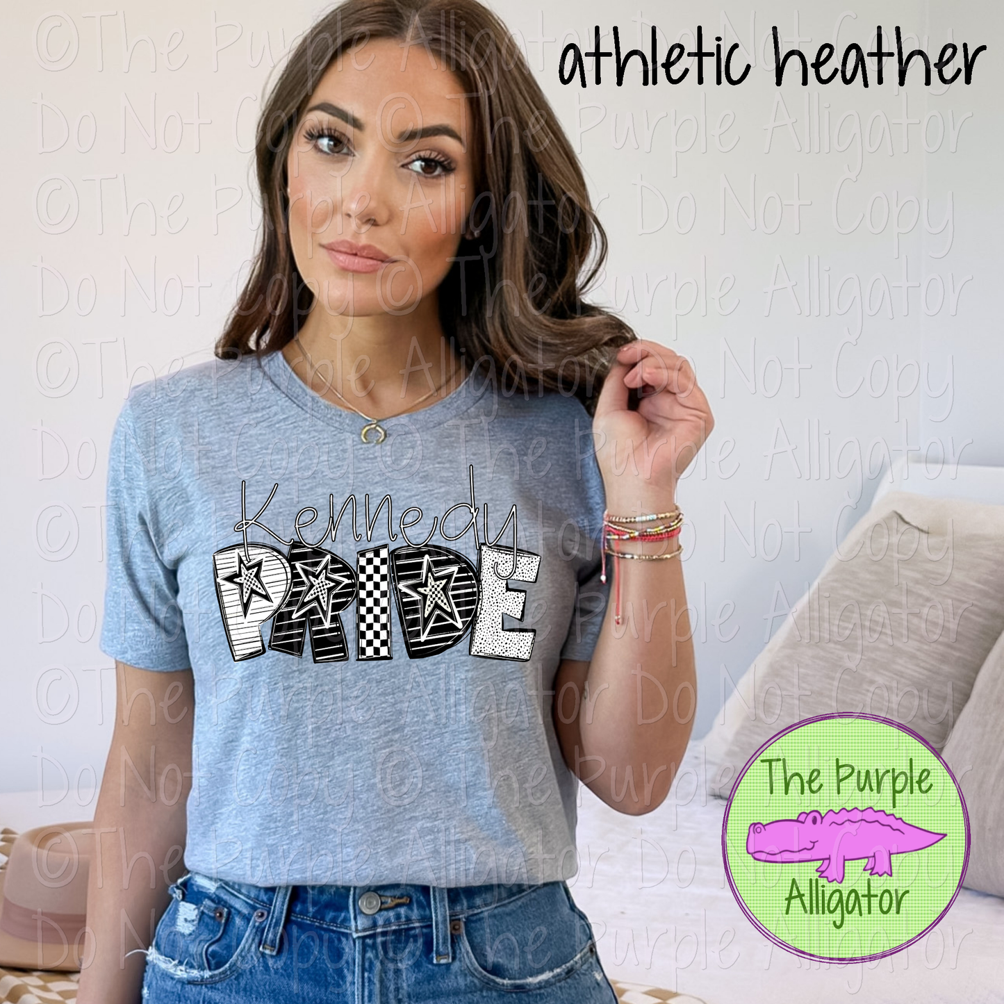 Kennedy Pride Black & White Mascot School Spirit Wear Team Gear 0325 (d2f TPA)