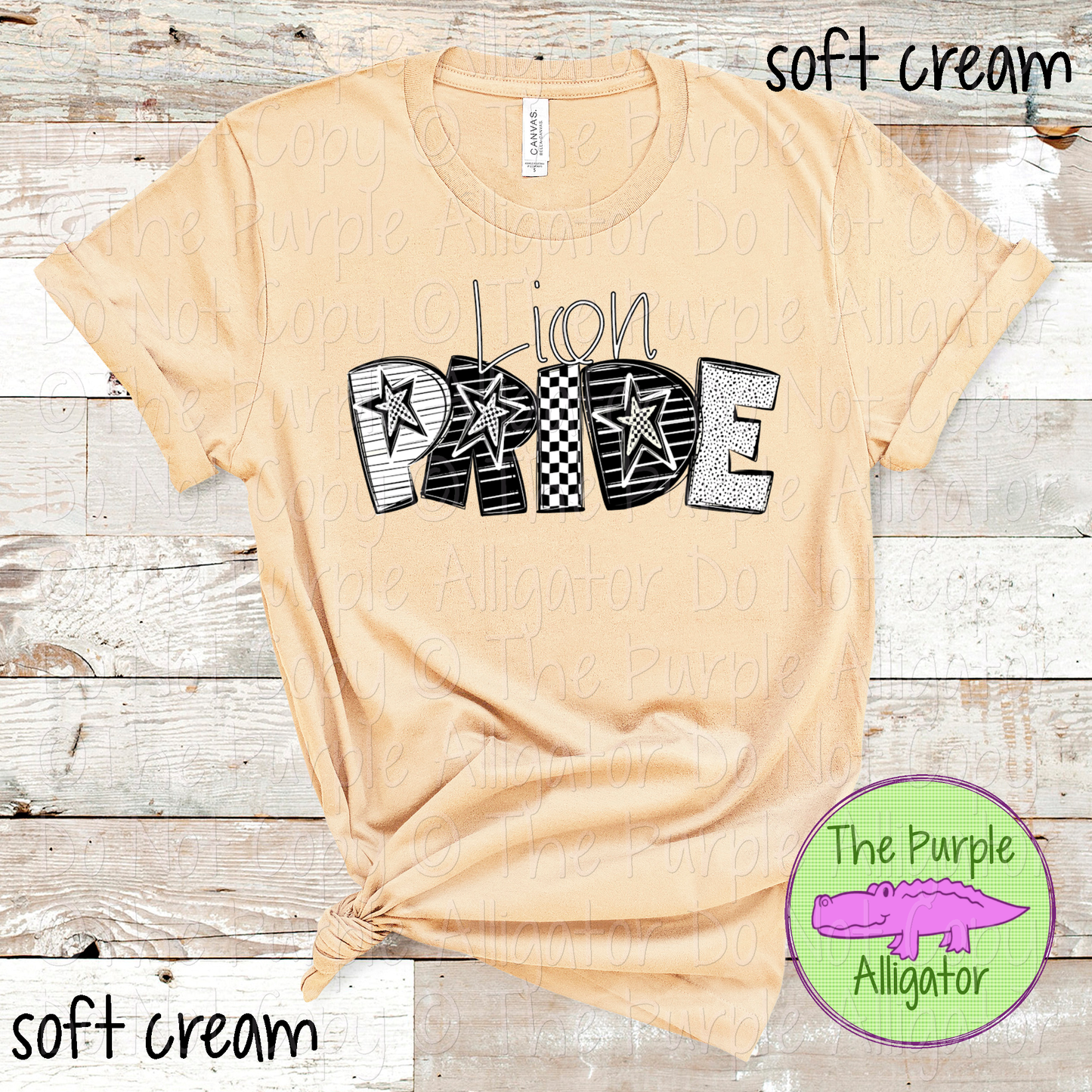 Lion Pride Black & White Mascot School Spirit Wear Team Gear 0325 (d2f TPA)