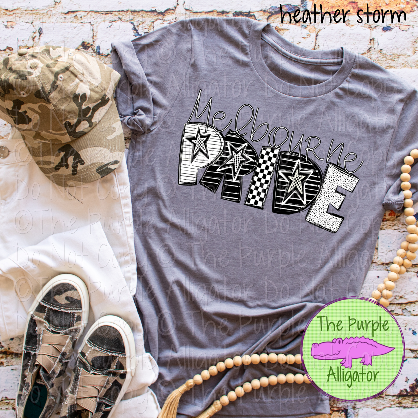 Melbourne Pride Black & White Mascot School Spirit Wear Team Gear 0325 (d2f TPA)