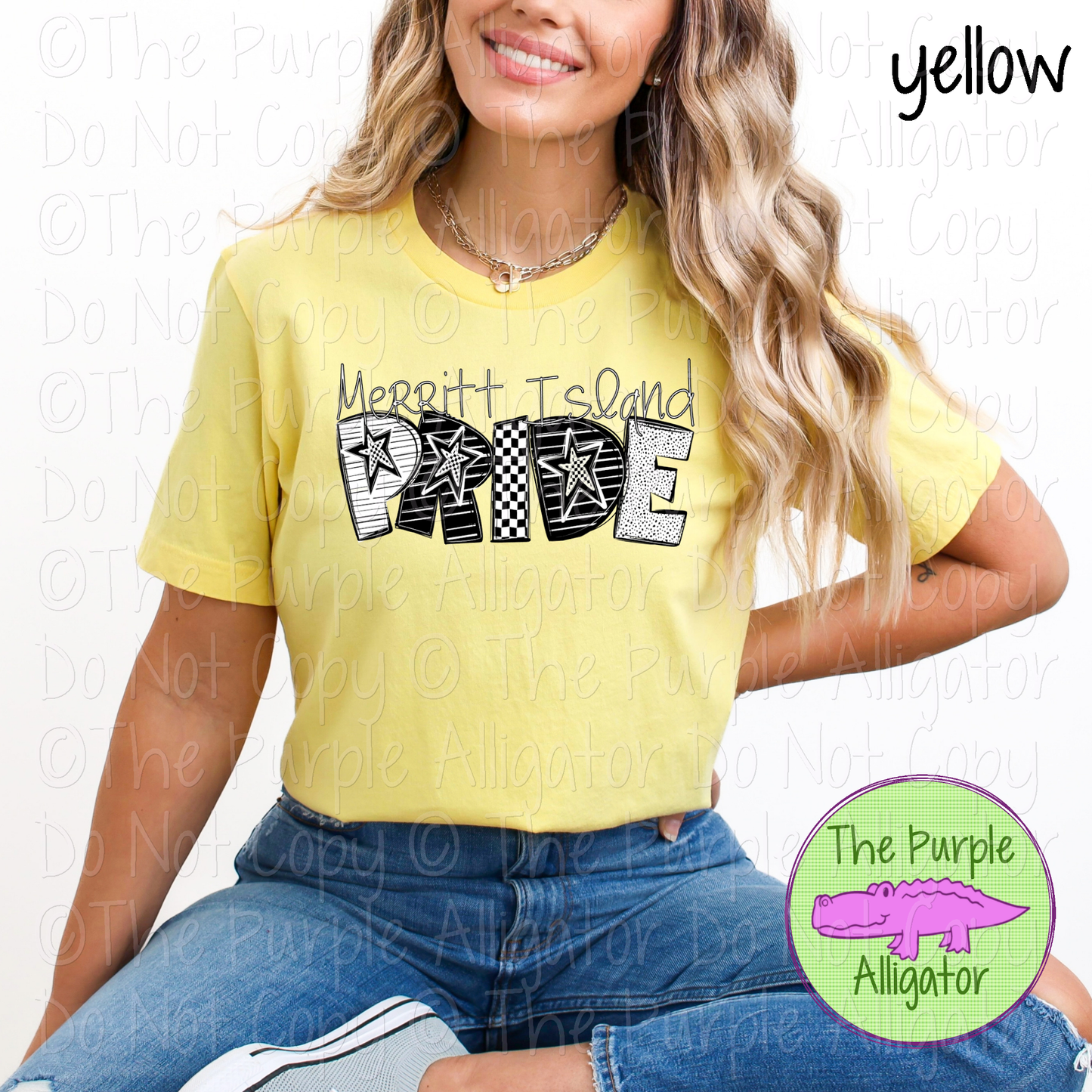 Merritt Island Pride Black & White Mascot School Spirit Wear Team Gear 0325 (d2f TPA)