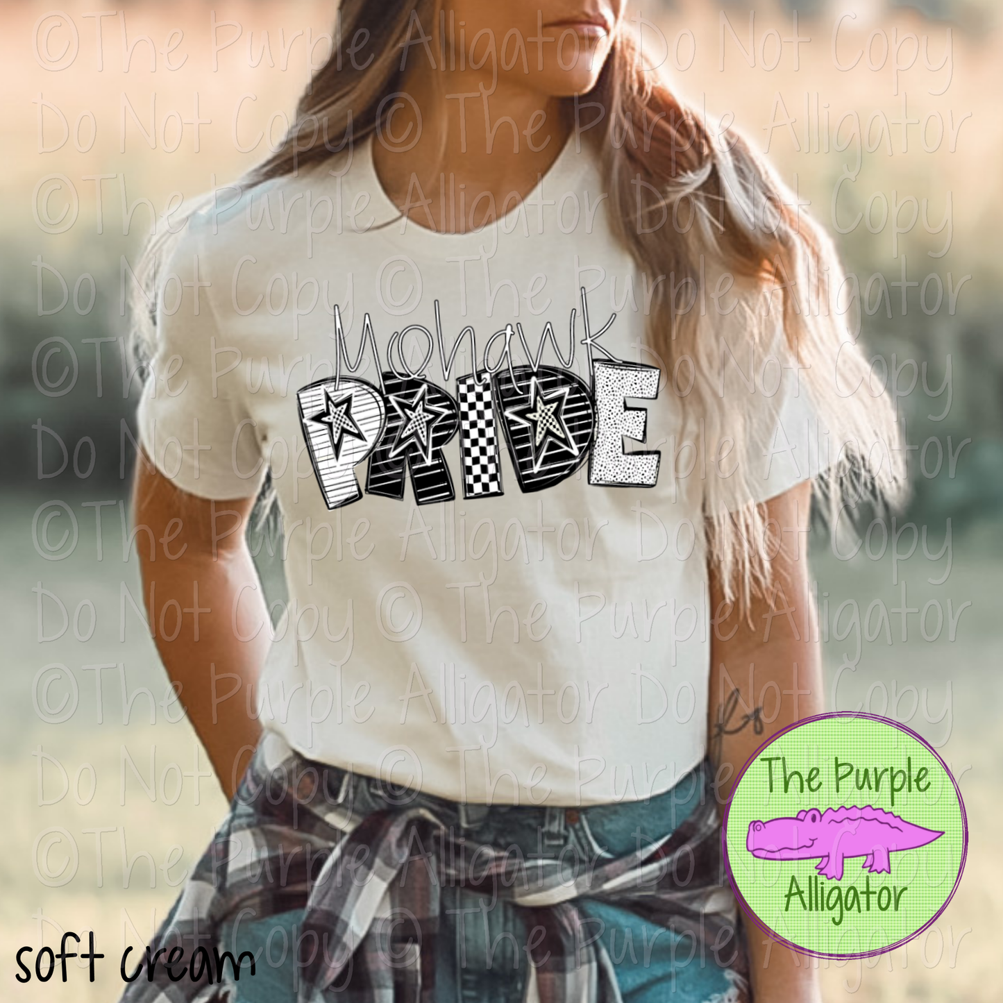 Mohawk Pride Black & White Mascot School Spirit Wear Team Gear 0325 (d2f TPA)