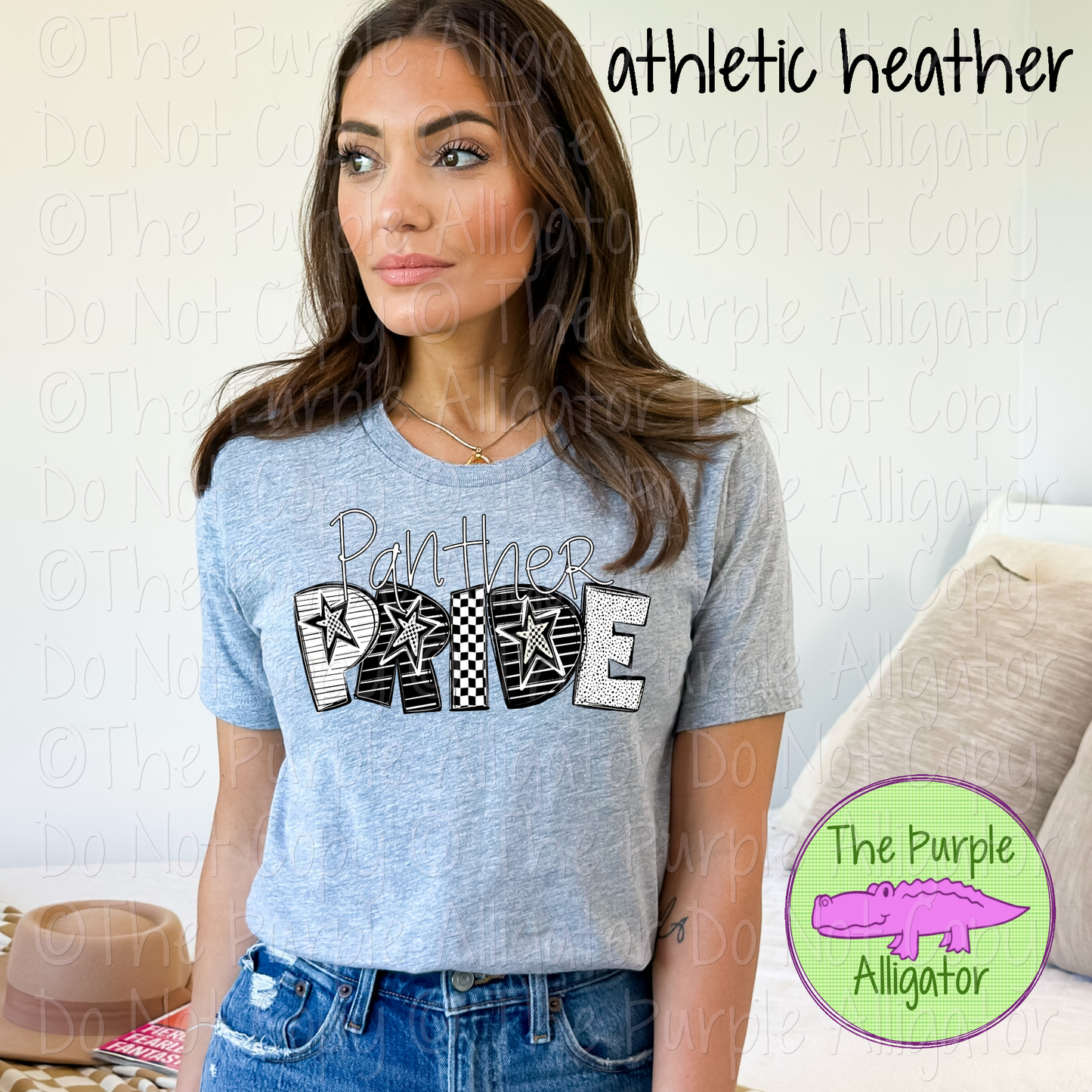 Panther Pride Black & White Mascot School Spirit Wear Team Gear 0325 (d2f TPA)