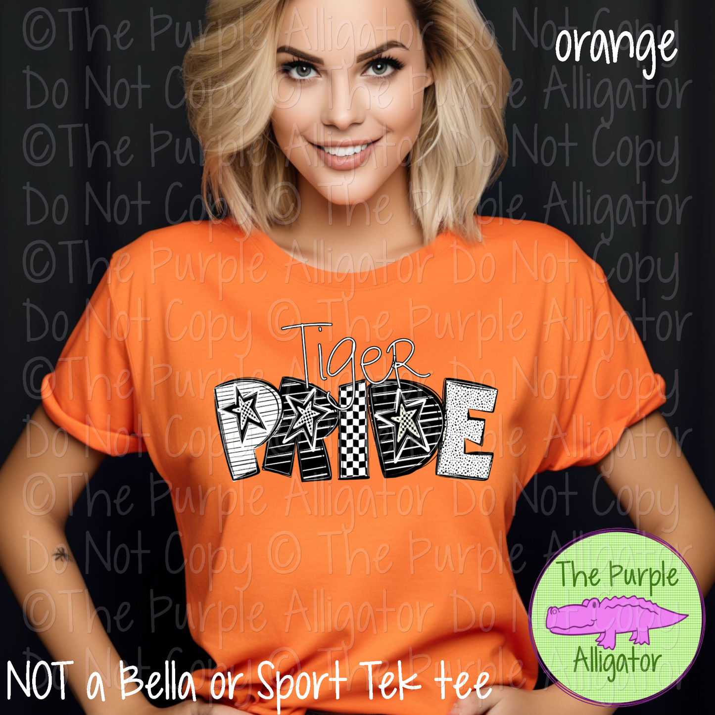 Tiger Pride Black & White Mascot School Spirit Wear Team Gear 0325 (d2f TPA)