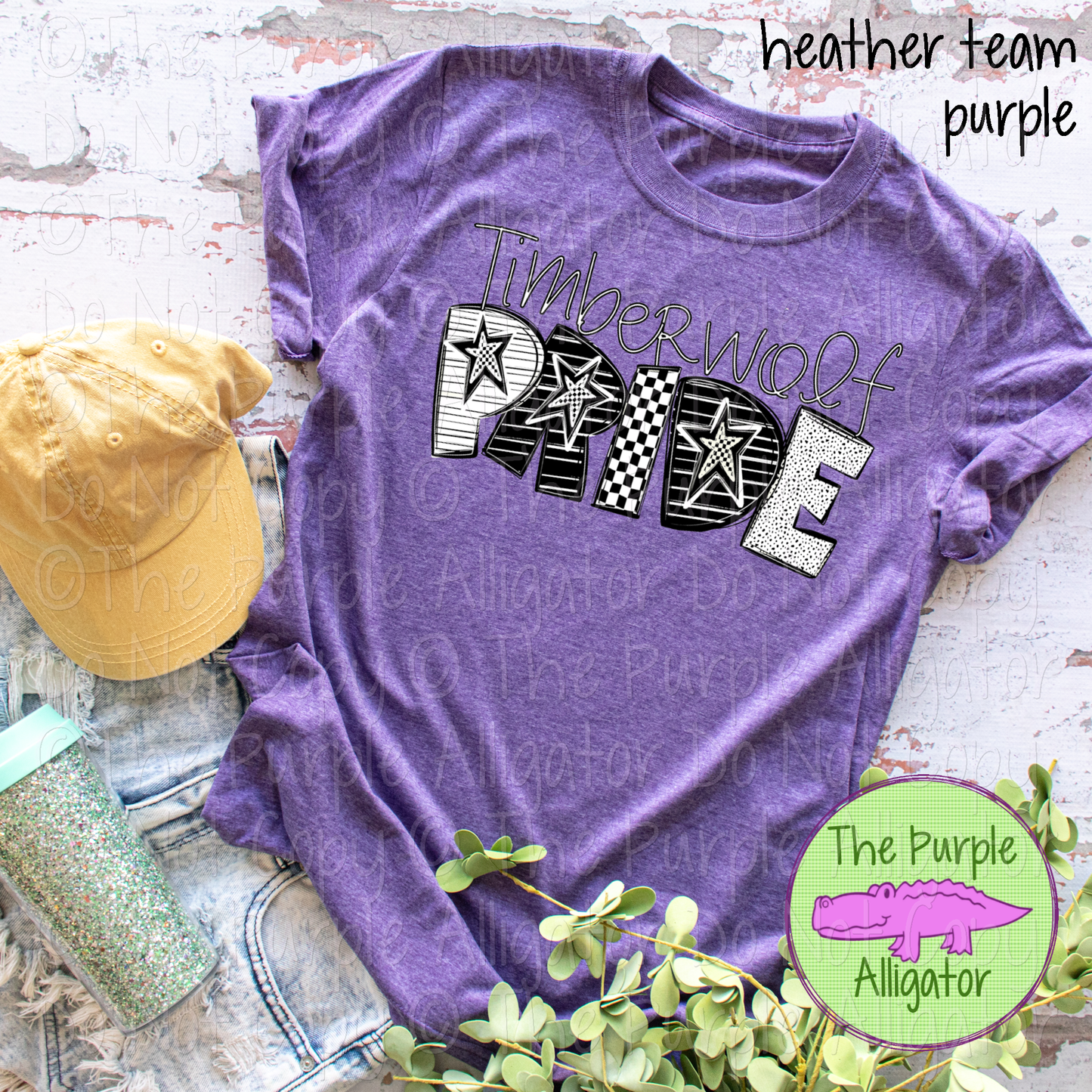 Timberwolf Pride Black & White Mascot School Spirit Wear Team Gear 0325 (d2f TPA)