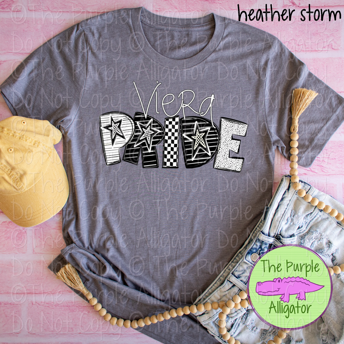 Viera Pride Black & White Mascot School Spirit Wear Team Gear 0325 (d2f TPA)