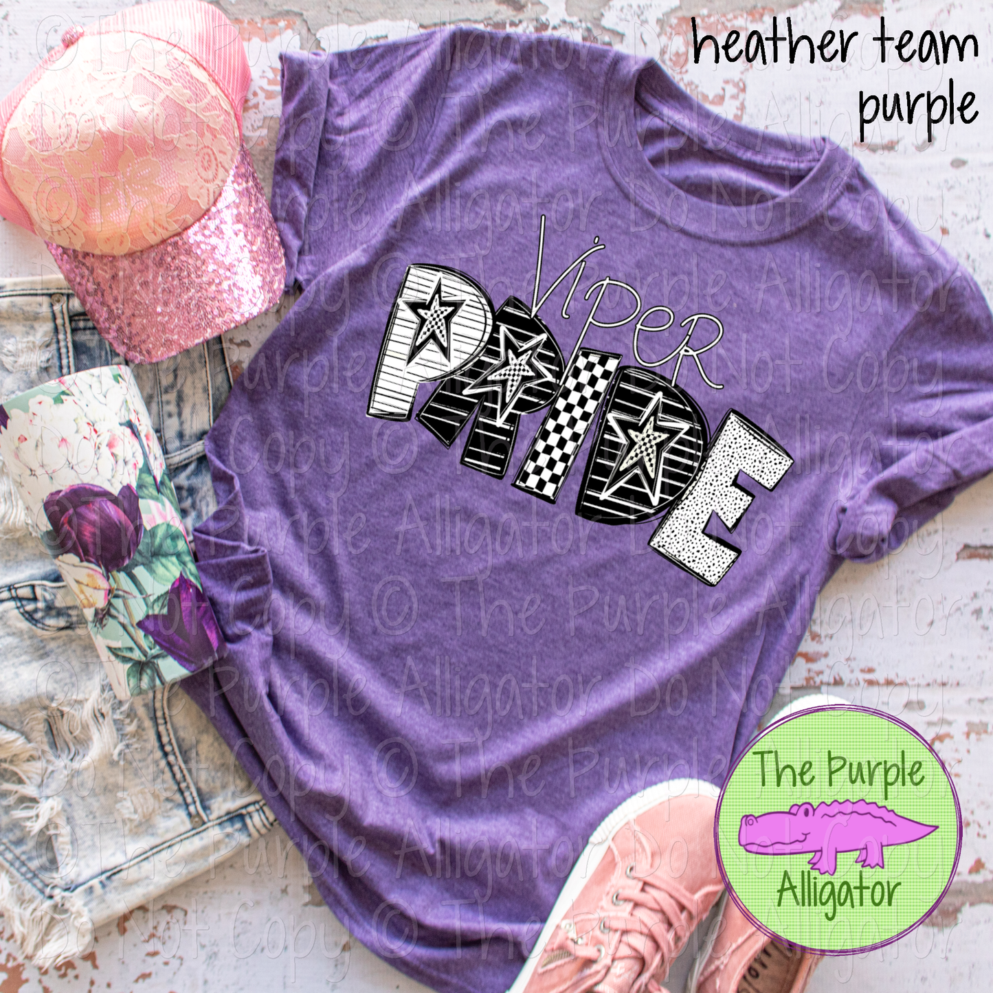 Viper Pride Black & White Mascot School Spirit Wear Team Gear 0325 (d2f TPA)