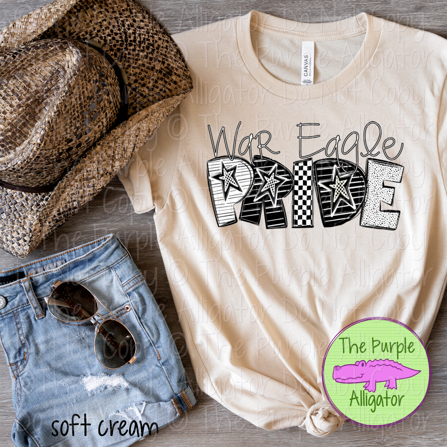 War Eagle Pride Black & White Mascot School Spirit Wear Team Gear 0325 (d2f TPA)