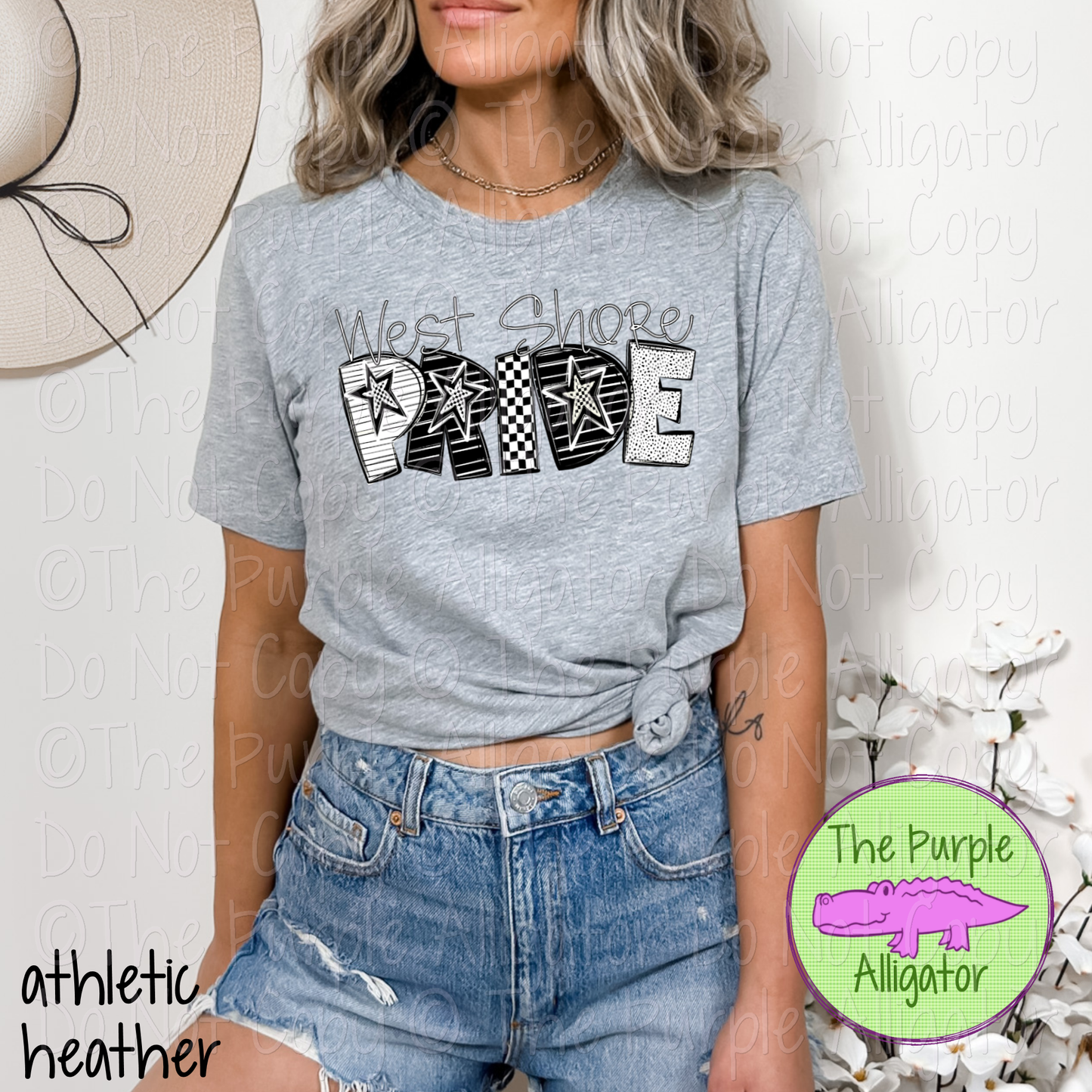 West Shore Pride Black & White Mascot School Spirit Wear Team Gear 0325 (d2f TPA)