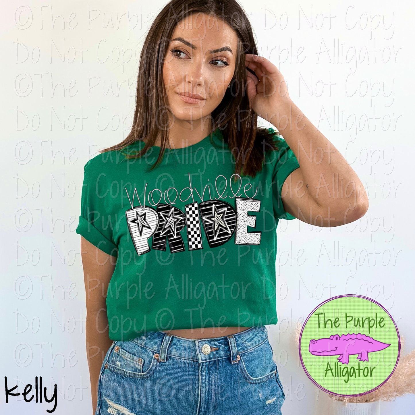 Woodville Pride Black & White Mascot School Spirit Wear Team Gear 0325 (d2f TPA)