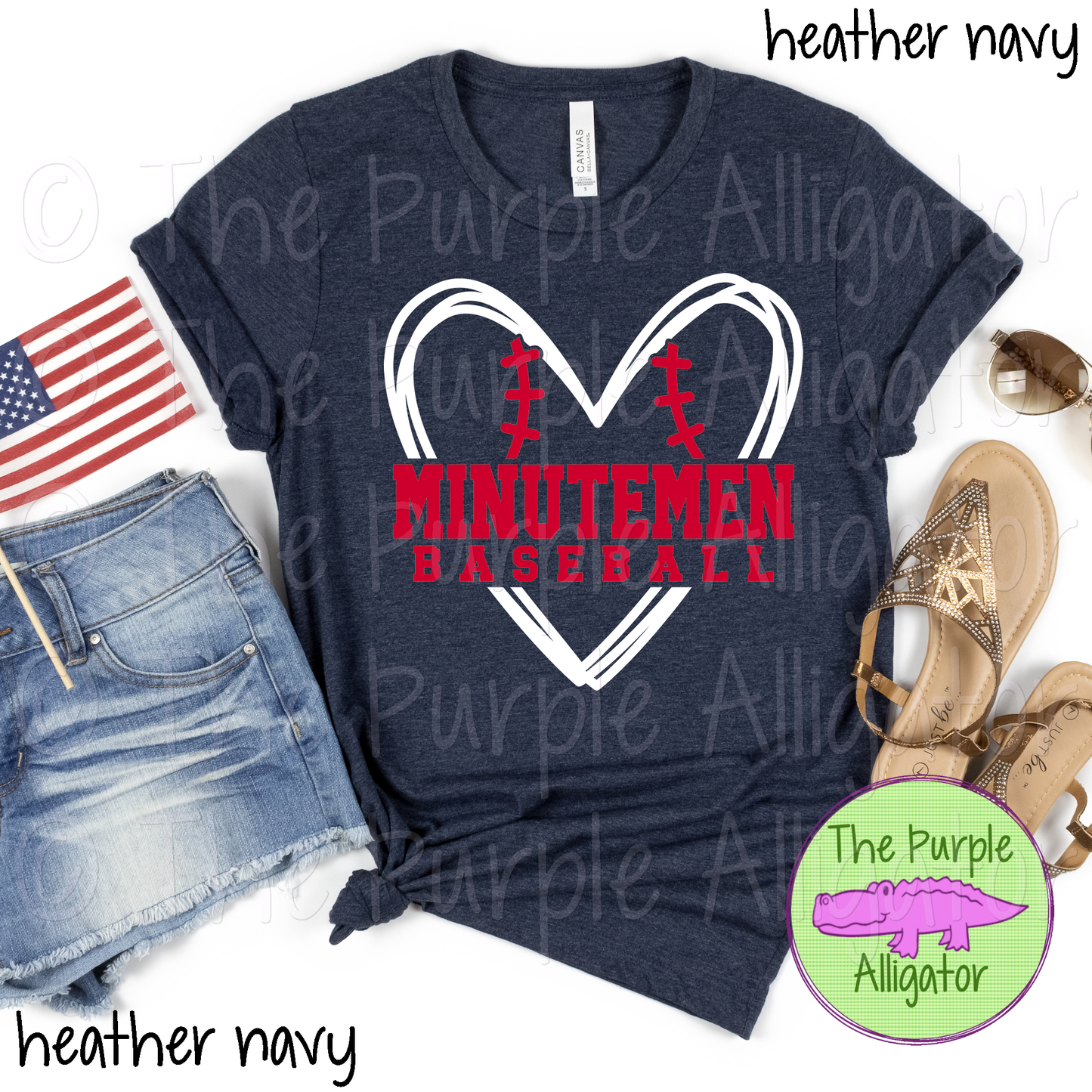 Minutemen Baseball SC30 Mascot School Spirit - CHOOSE YOUR TEXT COLOR (d2f TPA)
