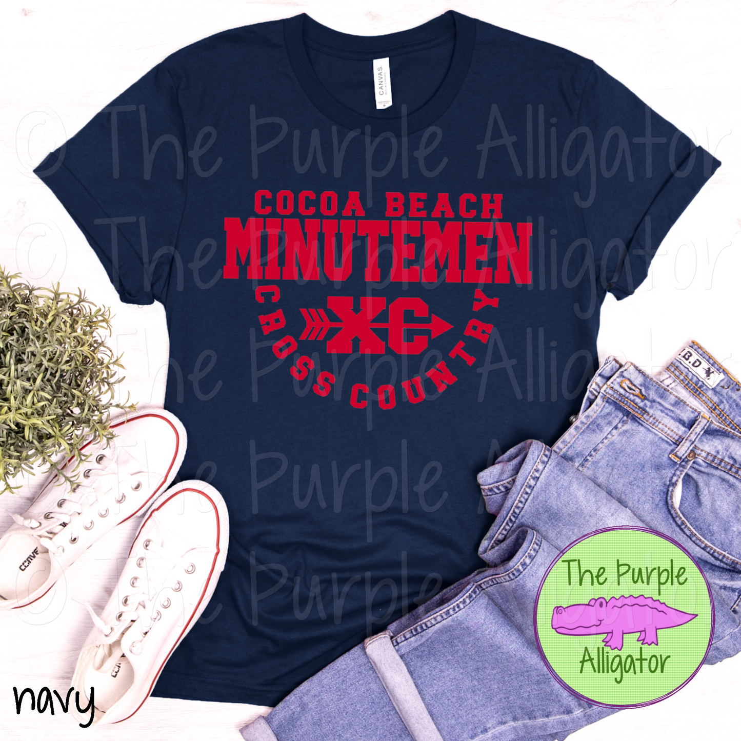 Cocoa Beach Minutemen Cross Country SC20 Mascot School Spirit - CHOOSE YOUR DESIGN COLOR (d2f TPA)
