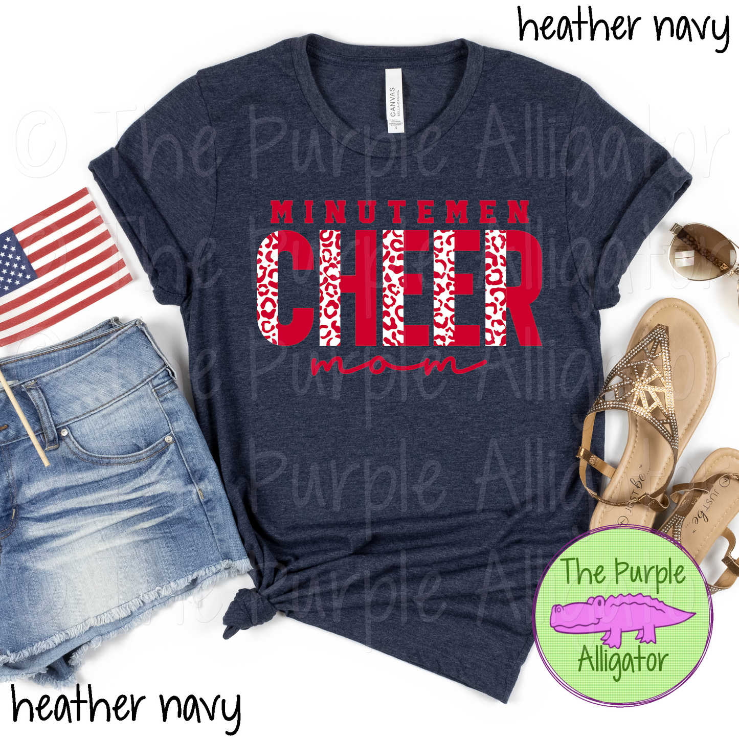 Minutemen Cheer Mom SC51 Mascot School Spirit - CHOOSE YOUR DESIGN COLORS (d2f TPA)