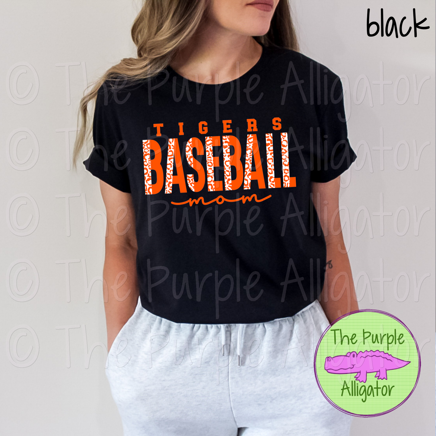 Tigers Baseball Mom SC48 Mascot School Spirit - CHOOSE YOUR DESIGN COLORS (d2f TPA)