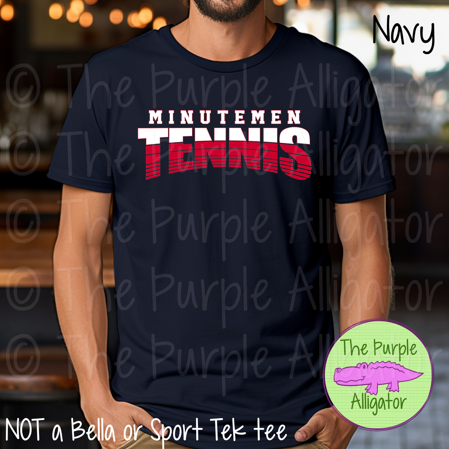 Minutemen Tennis SC4 Mascot School Spirit - CHOOSE YOUR DESIGN COLORS (d2f TPA)