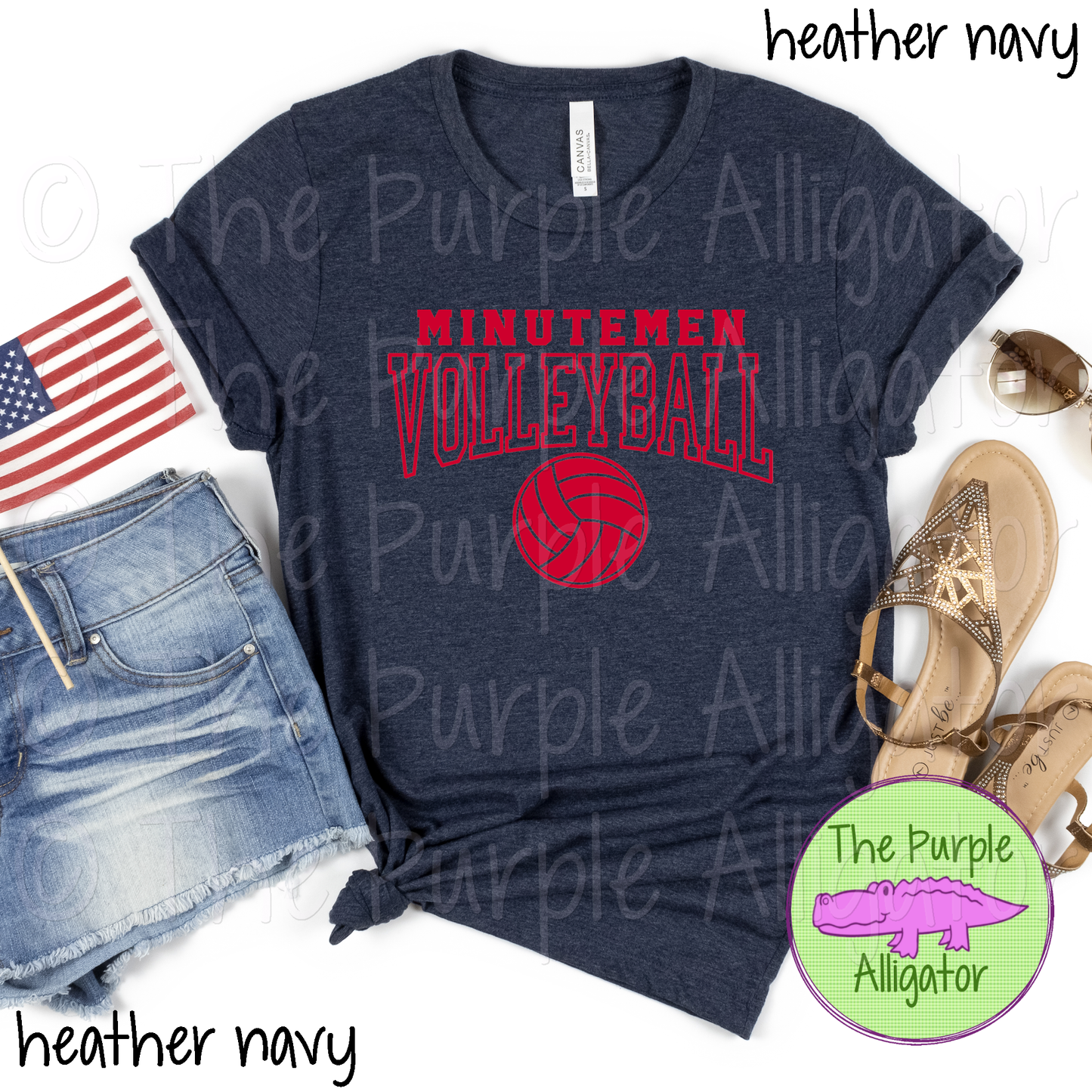 Minutemen Volleyball SC49 Mascot School Spirit - CHOOSE YOUR DESIGN COLOR (d2f TPA)