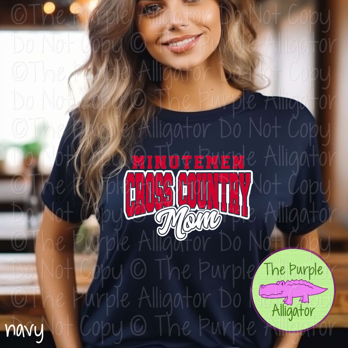 Minutemen Cross Country Mom SC13 Mascot School Spirit Wear Team Gear - CHOOSE YOUR DESIGN COLORS - 0625 (d2f TPA)
