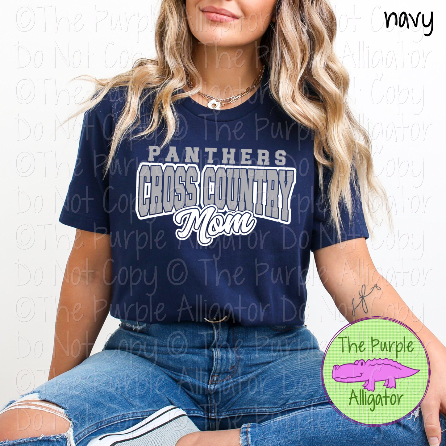 Panthers Cross Country Mom SC13 Mascot School Spirit Wear Team Gear - CHOOSE YOUR DESIGN COLORS - 0625 (d2f TPA)