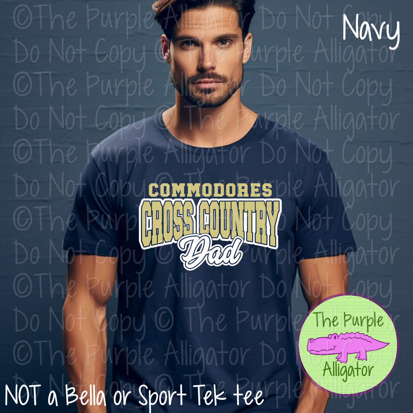 Commodores Cross Country Dad SC14 Mascot School Spirit Wear Team Gear - CHOOSE YOUR DESIGN COLORS - 0625 (d2f TPA)