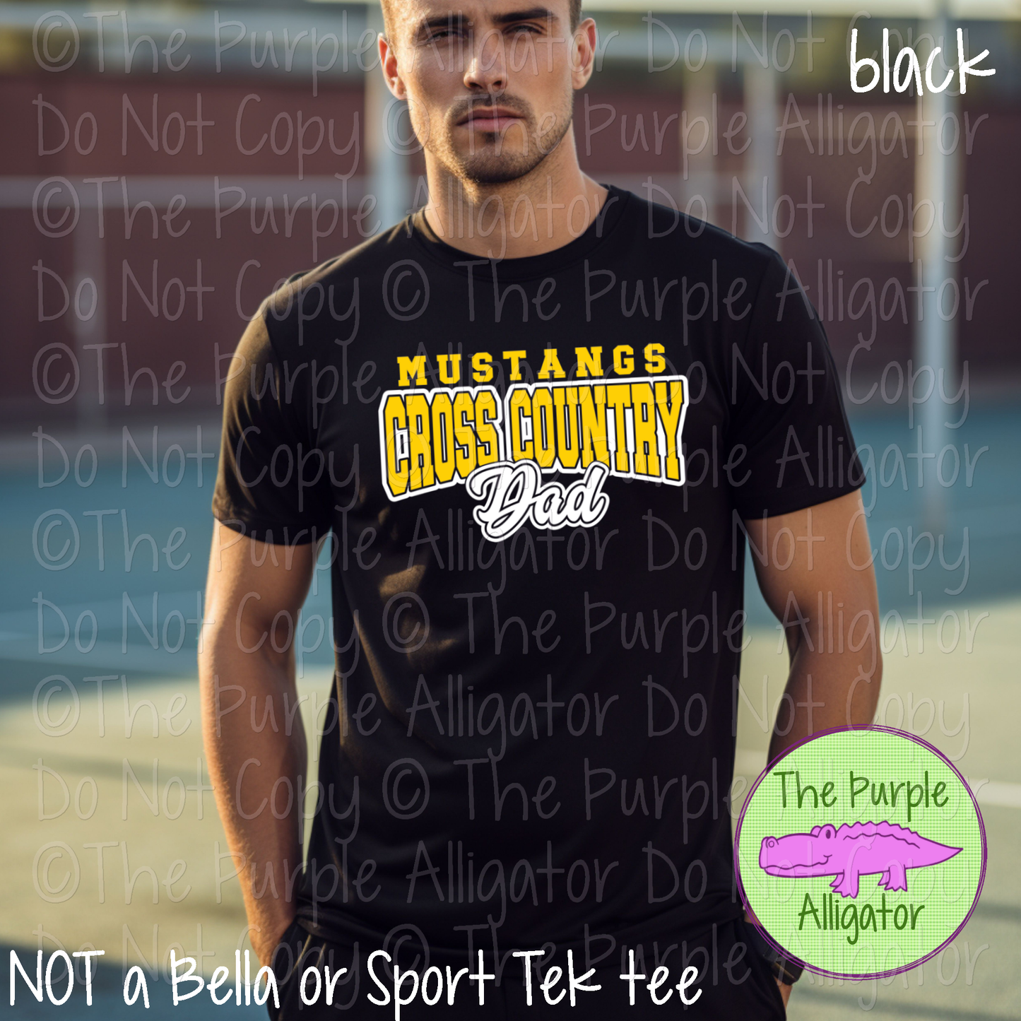Mustangs Cross Country Dad SC14 Mascot School Spirit Wear Team Gear - CHOOSE YOUR DESIGN COLORS - 0625 (d2f TPA)