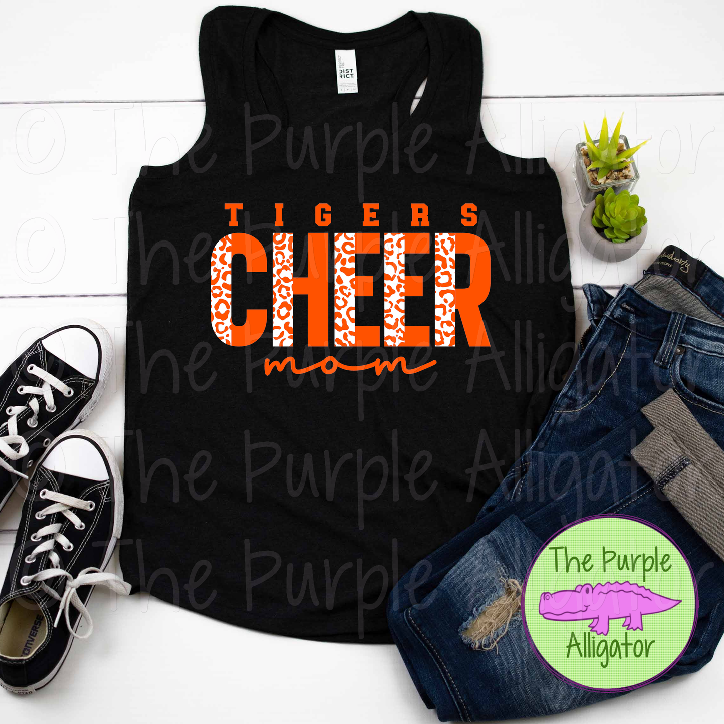 Tigers Cheer Mom SC51 Mascot School Spirit - CHOOSE YOUR DESIGN COLORS (d2f TPA)