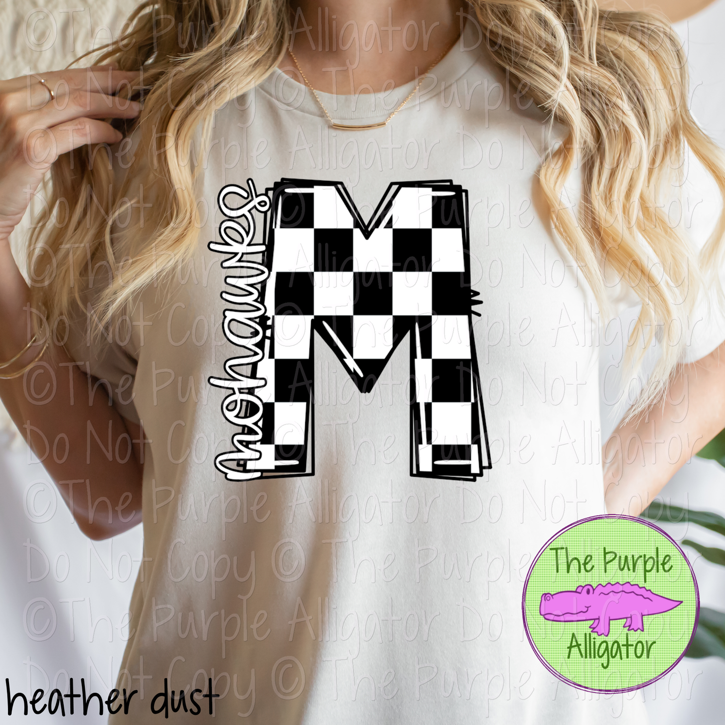 M Mohawks Check Initial Mascot School Spirit Wear 0225 (d2f TPA)