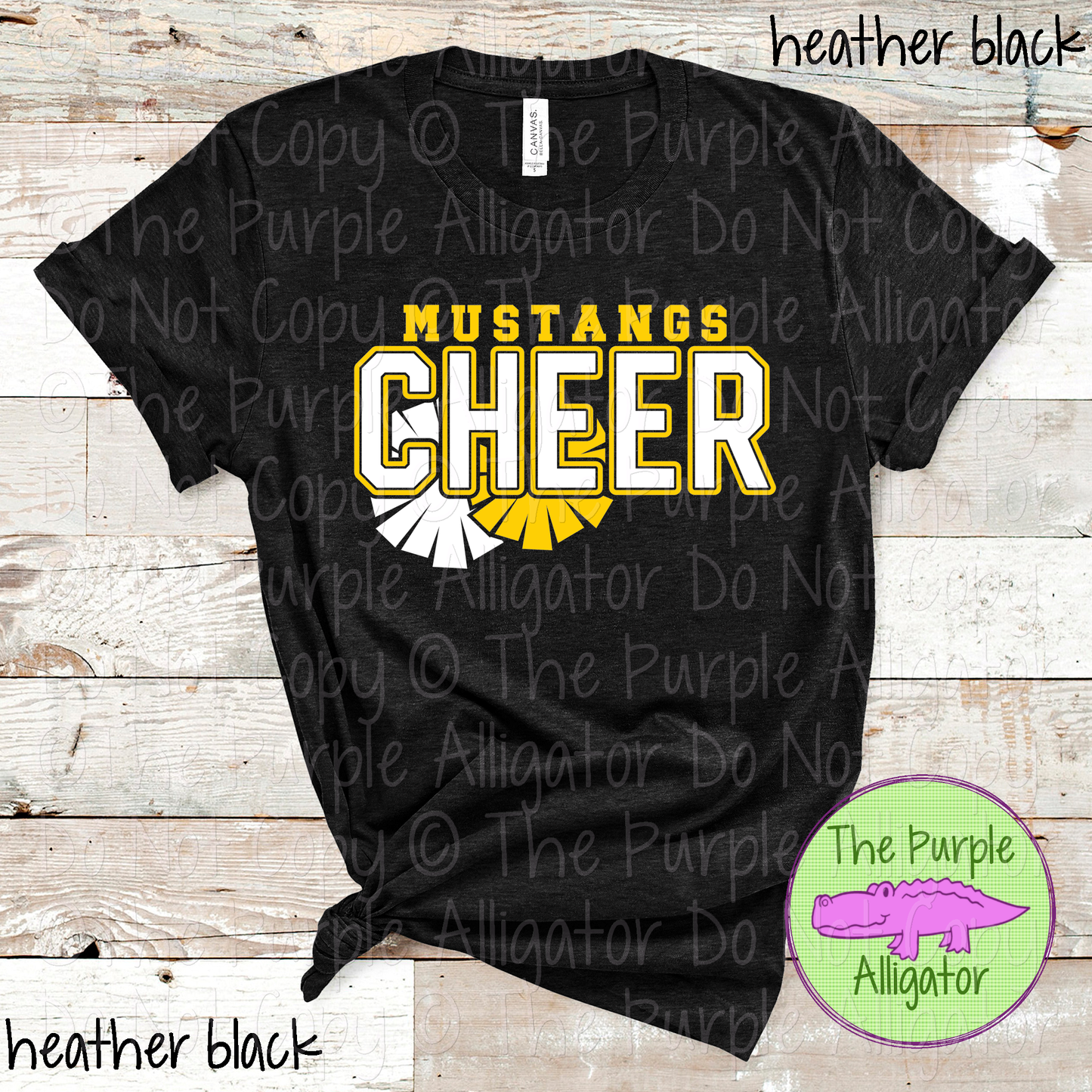 Mustangs Cheer SC34 Mascot School Spirit - CHOOSE YOUR DESIGN COLORS - 0625 (d2f TPA)