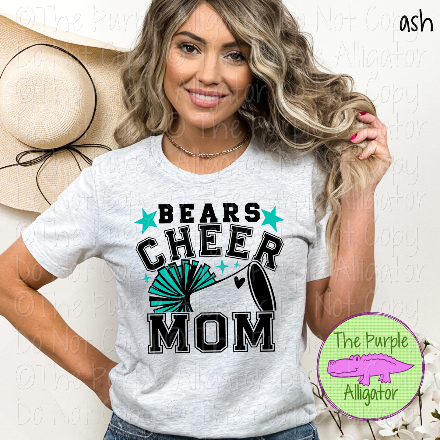 Bears Cheer Mom Varsity | School Spirit Design for Moms | Custom Mascot Cheerleading Apparel - CHOOSE YOUR DESIGN COLORS - 0725 (d2f TAS)