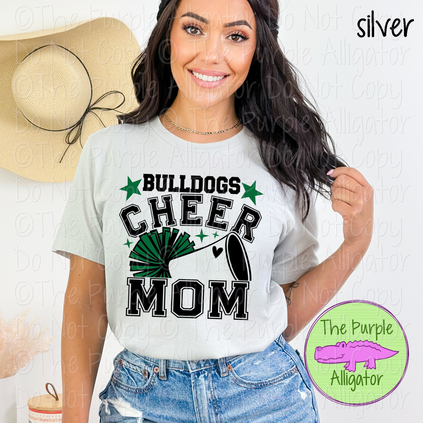 Bulldogs Cheer Mom Varsity | School Spirit Design for Moms | Custom Mascot Cheerleading Apparel - CHOOSE YOUR DESIGN COLORS - 0725 (d2f TAS)