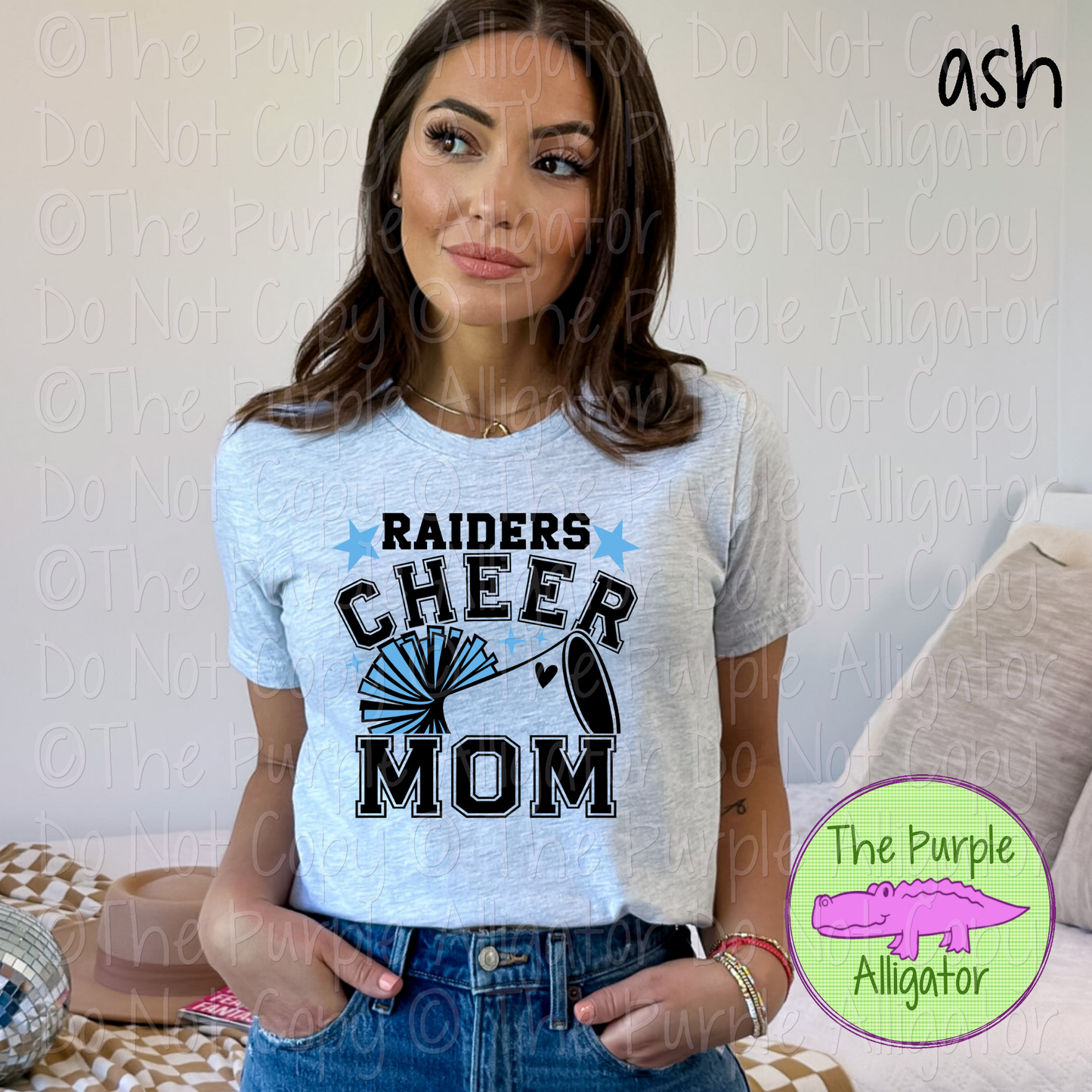 Raiders Cheer Mom Varsity | School Spirit Design for Moms | Custom Mascot Cheerleading Apparel - CHOOSE YOUR DESIGN COLORS - 0725 (d2f TAS)