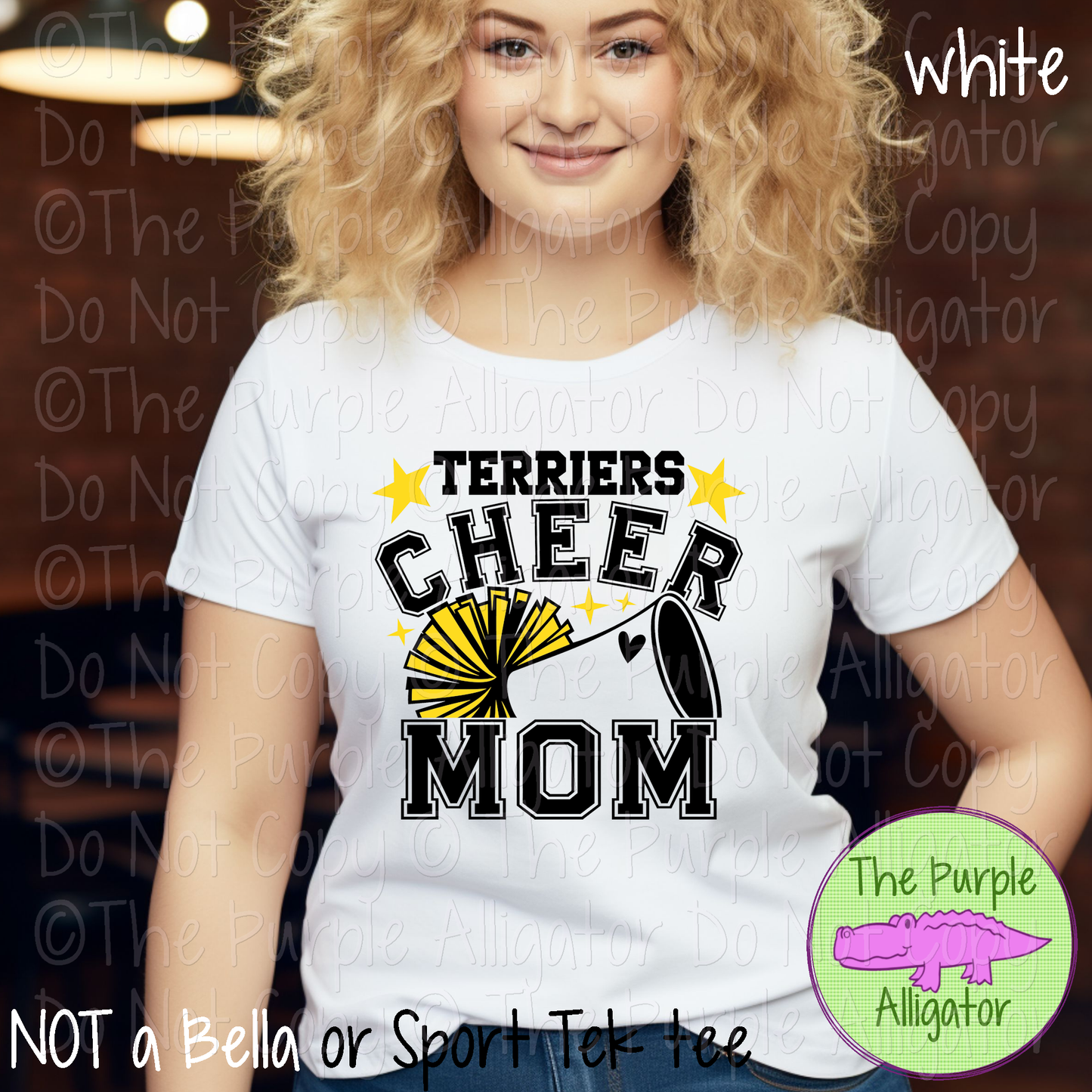 Terriers Cheer Mom Varsity | School Spirit Design for Moms | Custom Mascot Cheerleading Apparel - CHOOSE YOUR DESIGN COLORS - 0725 (d2f TAS)