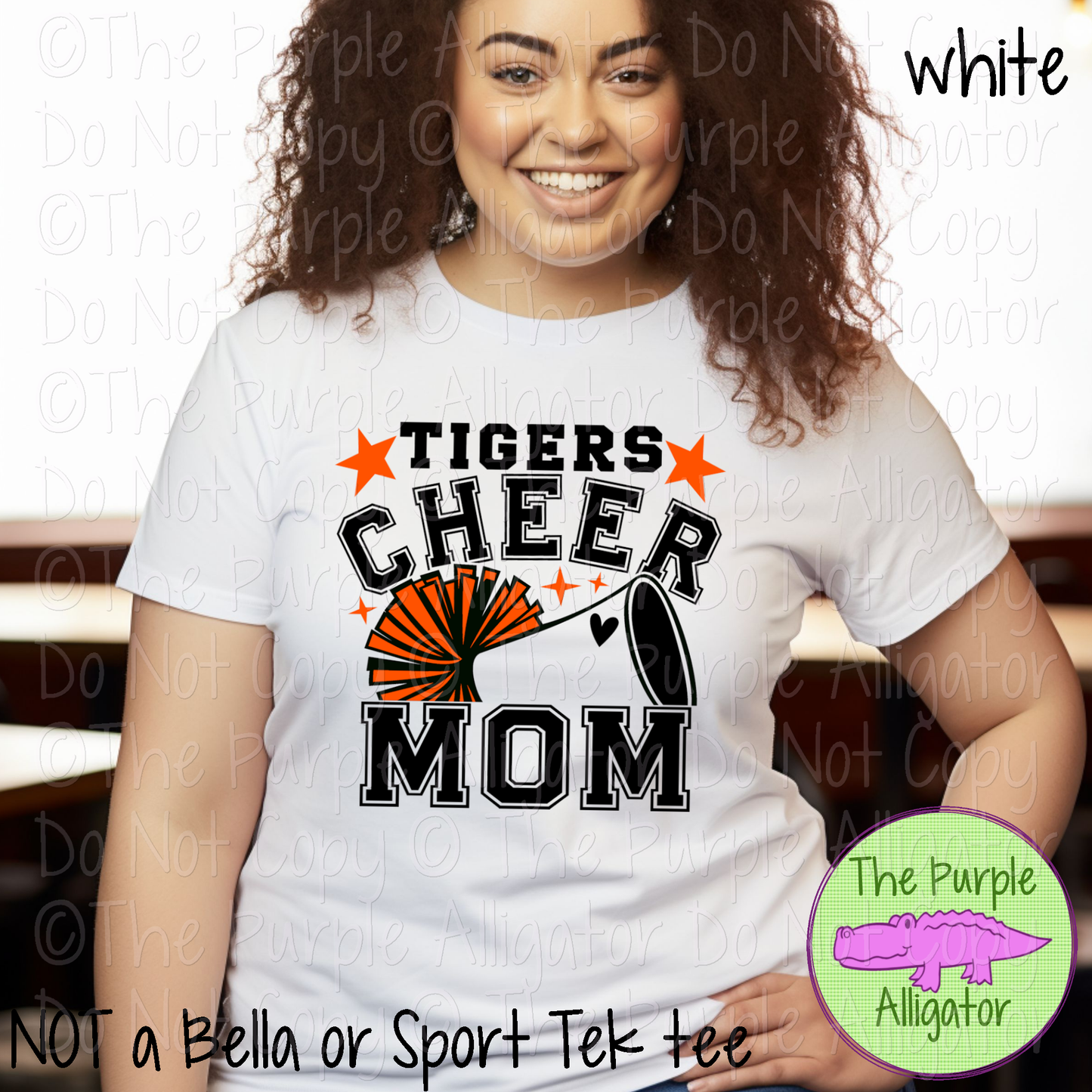Tigers Cheer Mom Varsity | School Spirit Design for Moms | Custom Mascot Cheerleading Apparel - CHOOSE YOUR DESIGN COLORS - 0725 (d2f TAS)