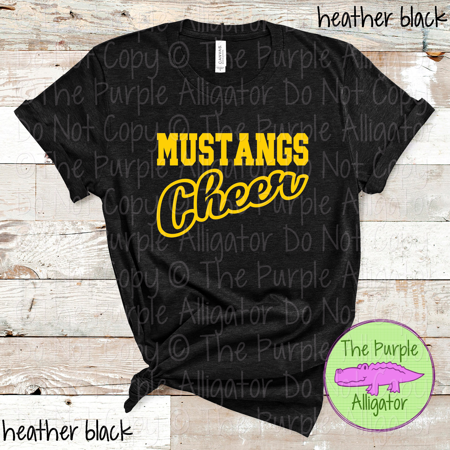 Mustangs Hollow Cheer SC16 Mascot School Spirit Team Swag - CHOOSE YOUR DESIGN COLOR - 0625 (d2f TPA)