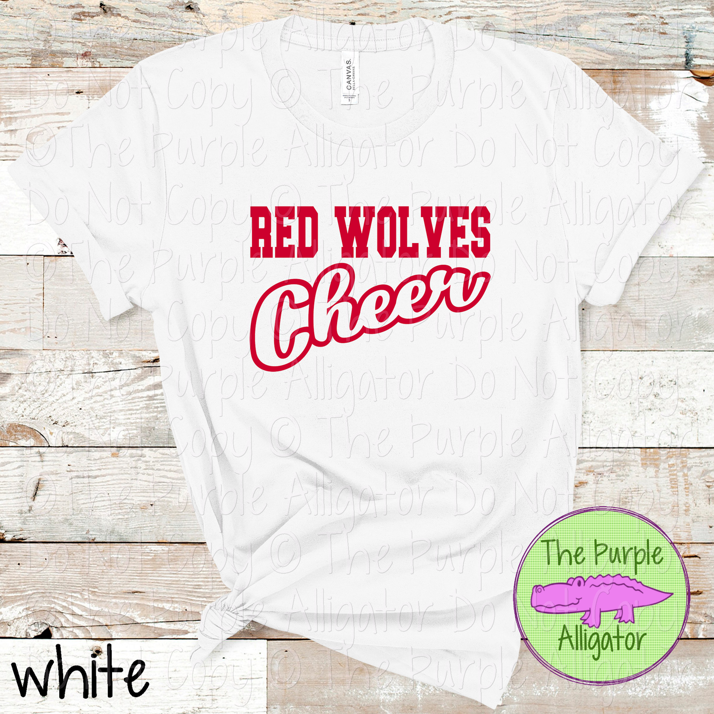 Red Wolves Hollow Cheer SC16 Mascot School Spirit Team Swag - CHOOSE YOUR DESIGN COLOR - 0625 (d2f TPA)