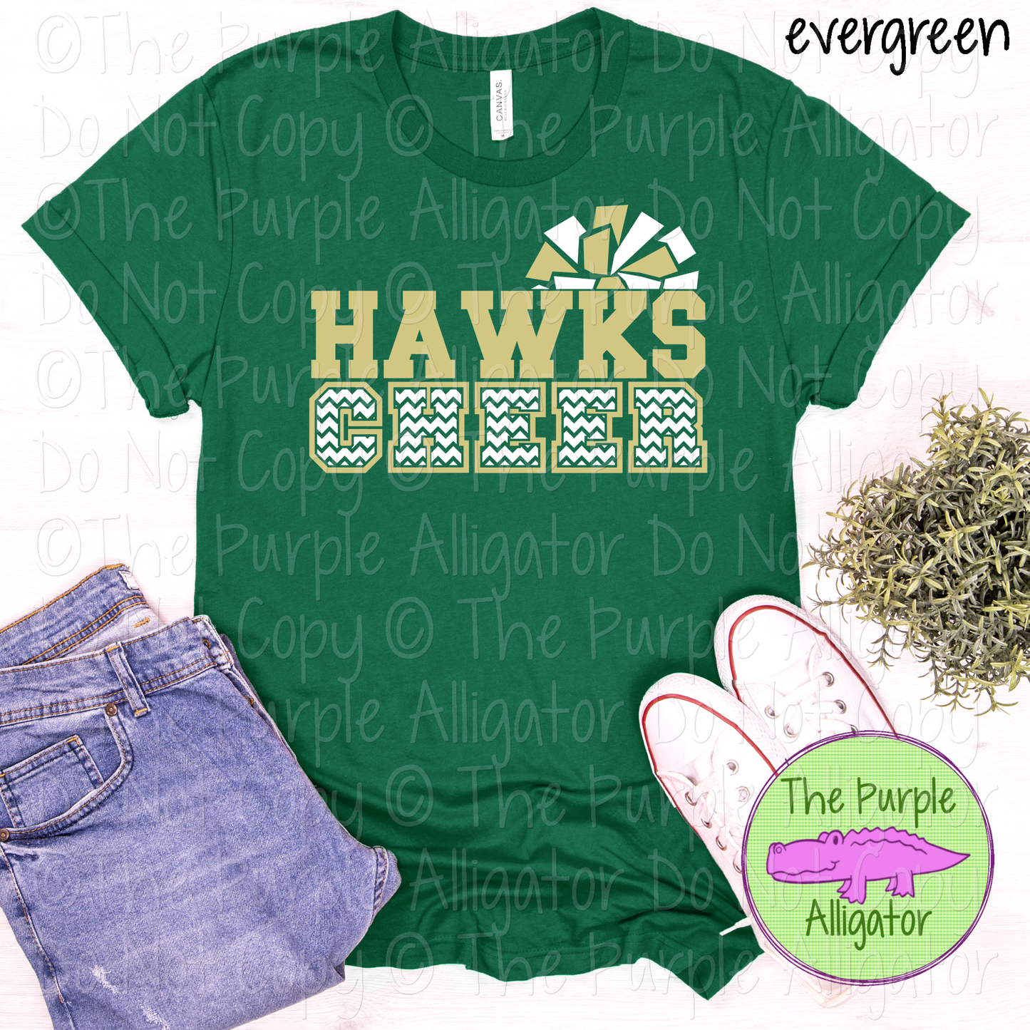 Hawks Cheer SC8 Mascot School Spirit - CHOOSE YOUR DESIGN COLORS - 0625 (d2f TPA)