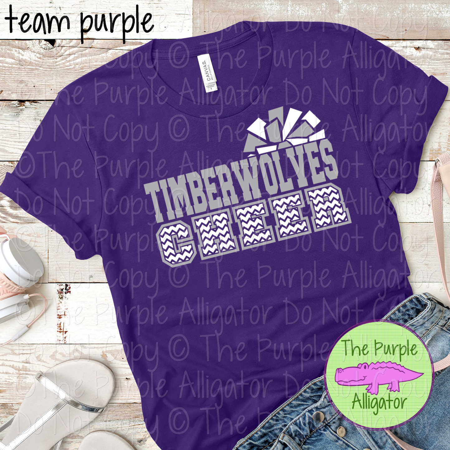 Timberwolves Cheer SC8 Mascot School Spirit - CHOOSE YOUR DESIGN COLORS - 0625 (d2f TPA)