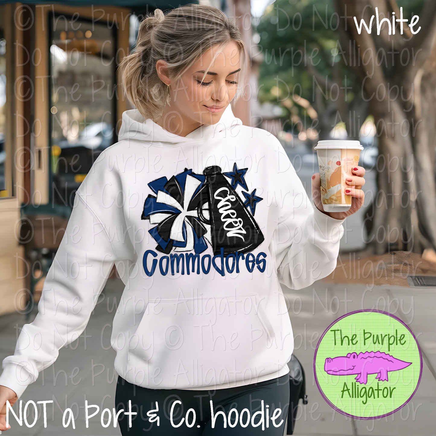 Commodores Cheer Pom Mascot School Spirit Wear Team Gear - CHOOSE YOUR DESIGN COLOR - 0425 (d2f SWD)