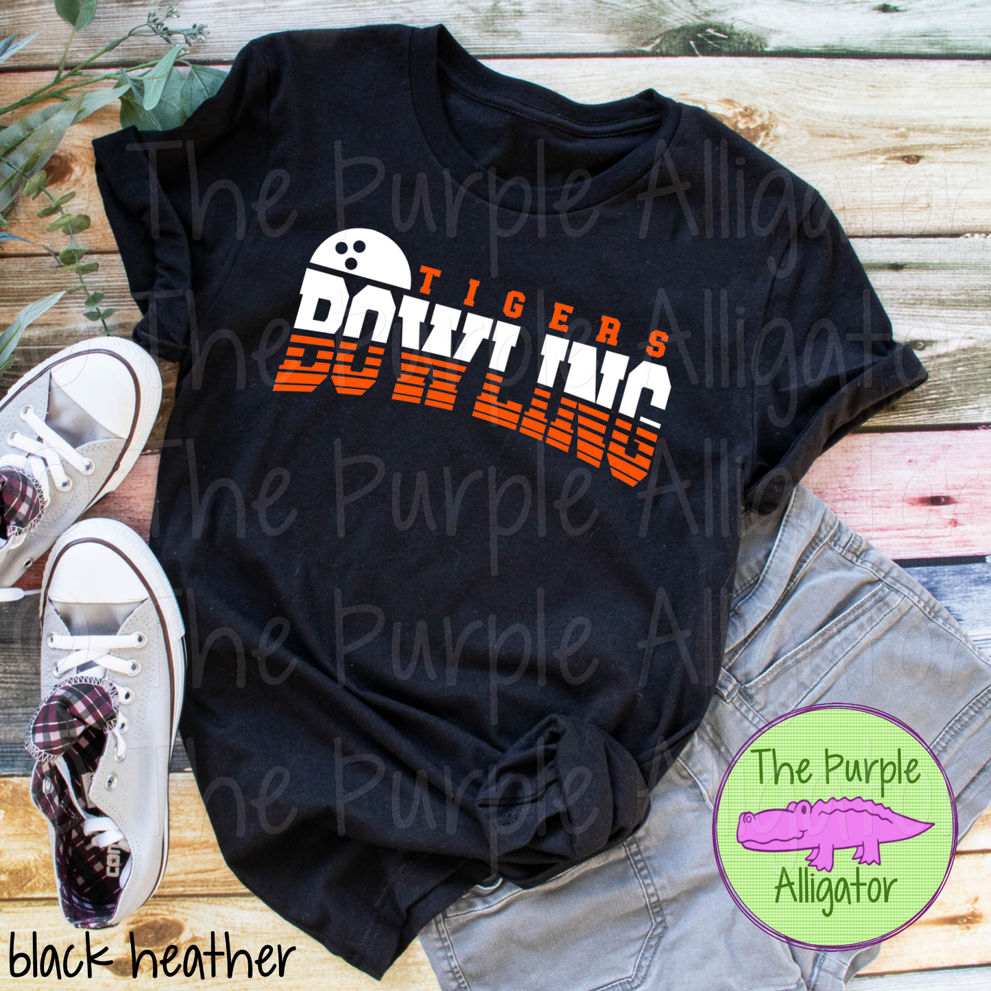Tigers Bowling SC4 Mascot School Spirit Wear Team Swag - CHOOSE YOUR DESIGN COLORS (d2f TPA)