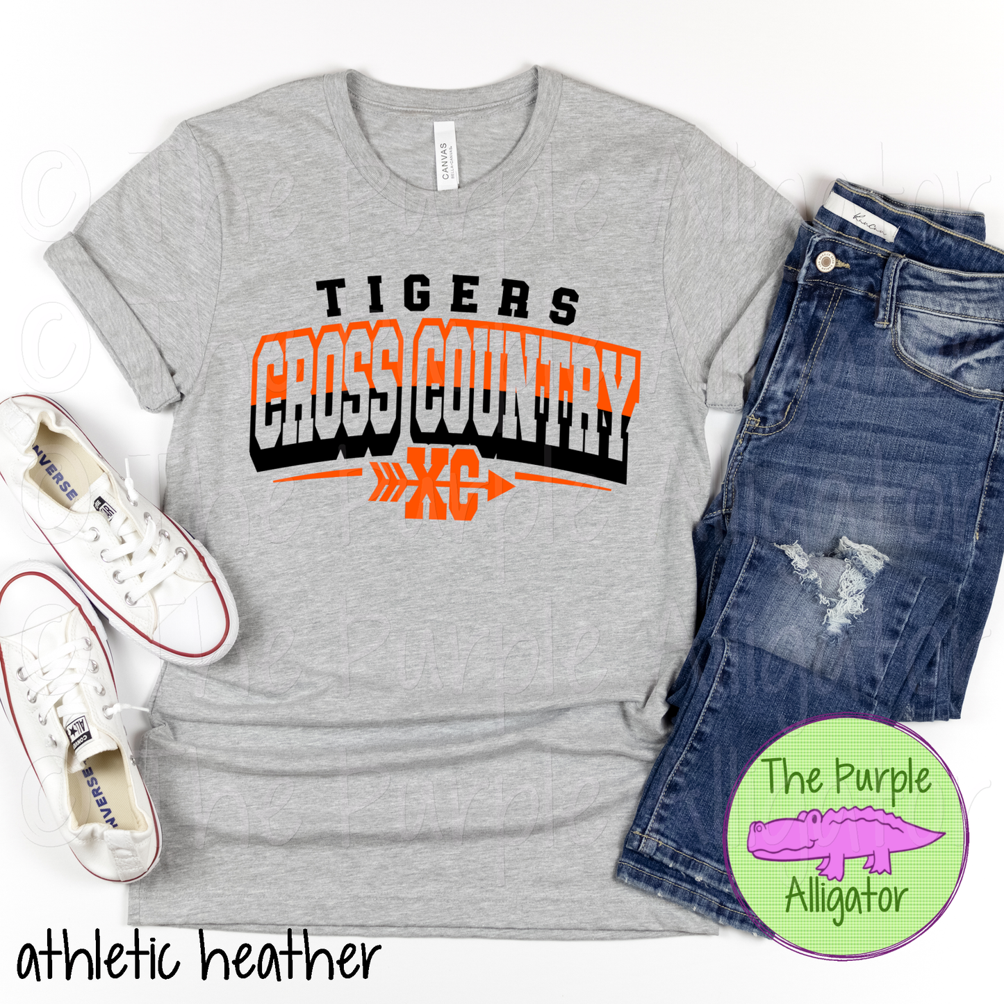 Tigers Cross Country SC17 Mascot School Spirit - CHOOSE YOUR DESIGN COLORS (d2f TPA)