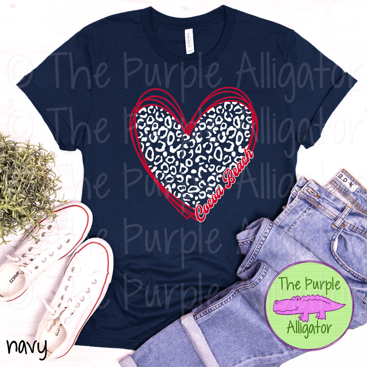 Cocoa Beach Leopard Heart School Spirit (d2f TPA)