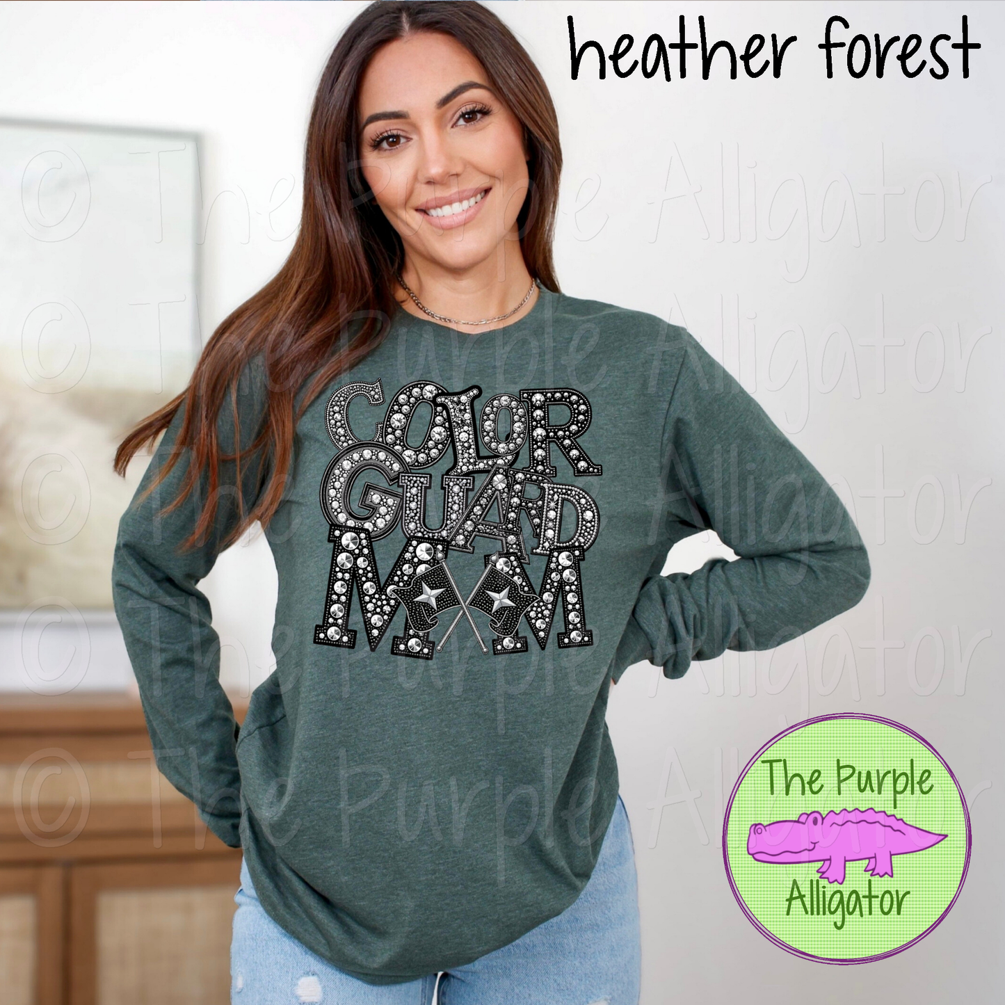 Color Guard Mom Faux Rhinestone (d2f TED)