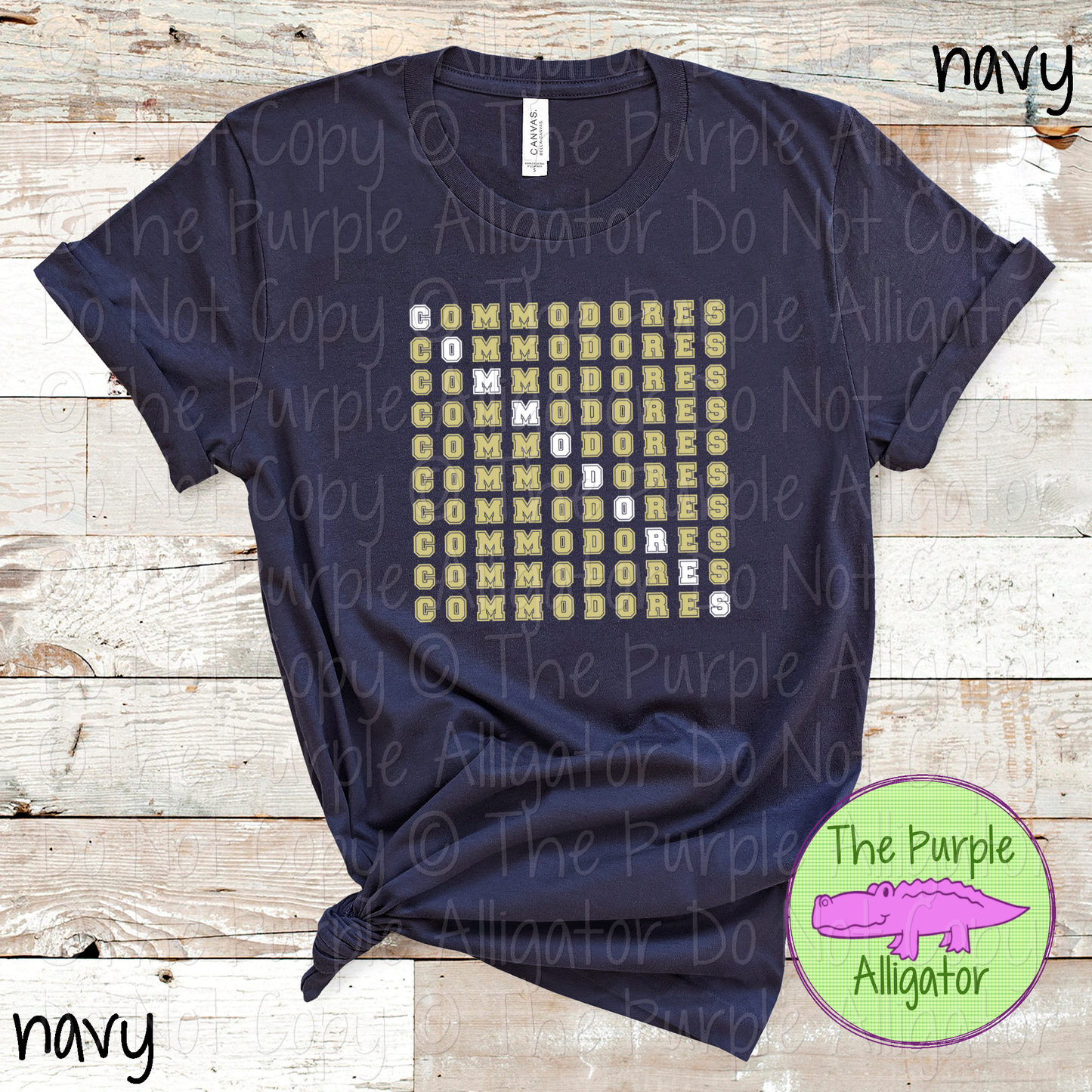 Commodores 2 Color Stack Design | Custom Spirit Wear for Teachers, Students & Fans - CHOOSE YOUR DESIGN COLORS - 0725 (d2f TPA)